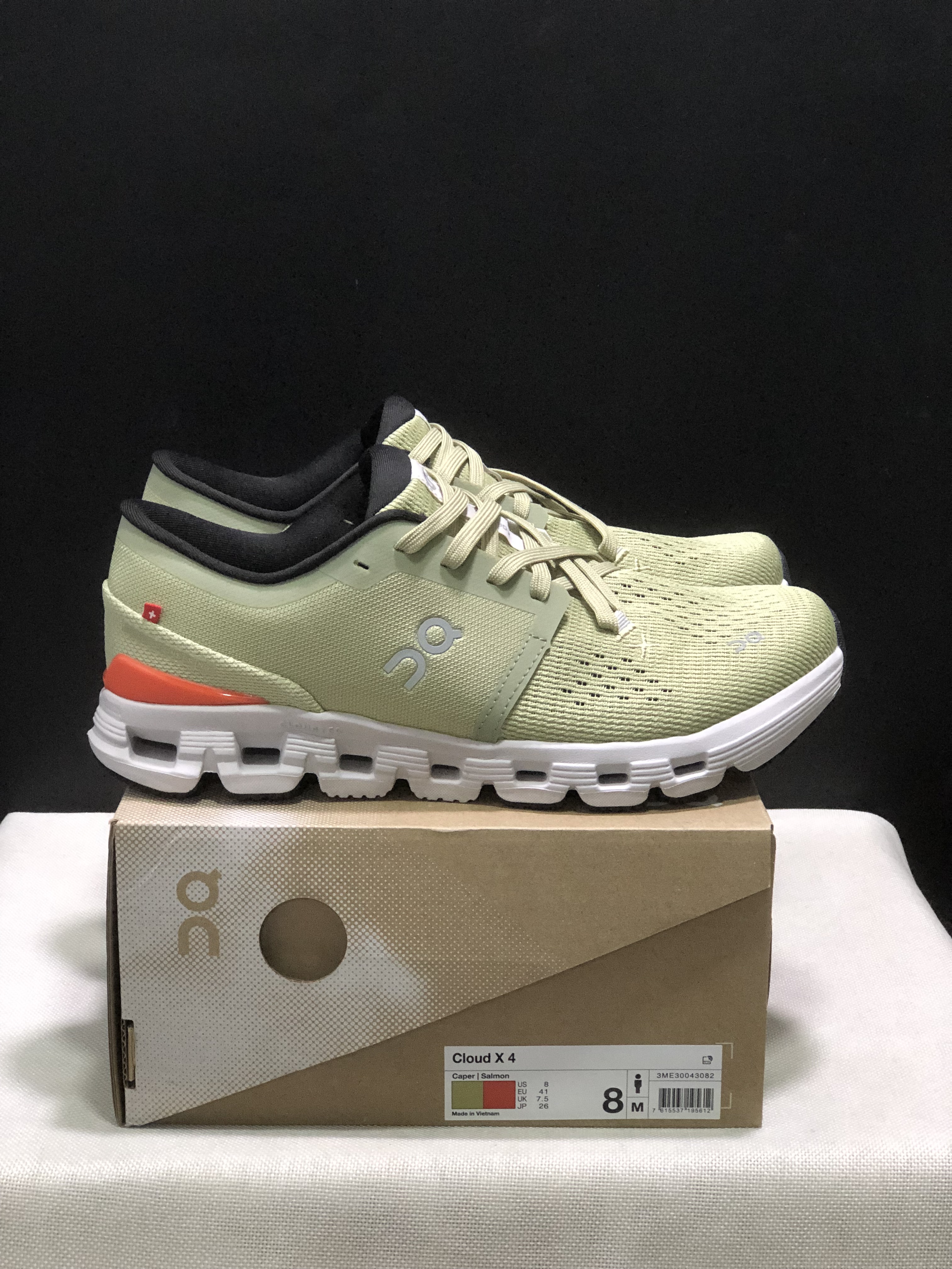 On Running Cloud X4 Comfortable Running Shoes Grass Green/White