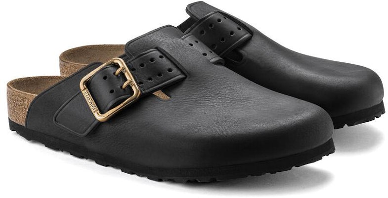 Birkenstock Boston Bold Leather 1022626 Narrow Fit Black Sandals