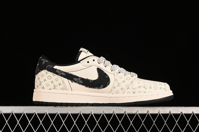 Nike Air Jordan 1 Low LV Travis Scott Fragment Design OG SP Black Sole White Sneakers