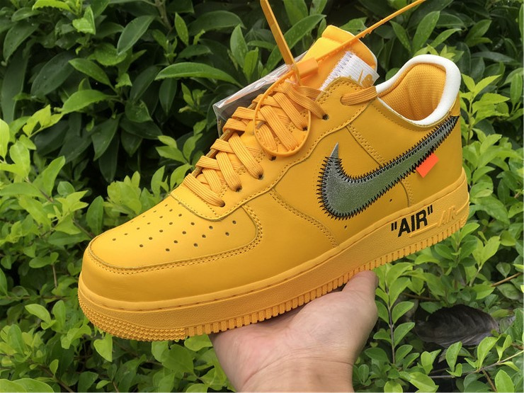 Nike Air Force 1 Low Off White ICA University Gold/Metallic Silver Sneakers
