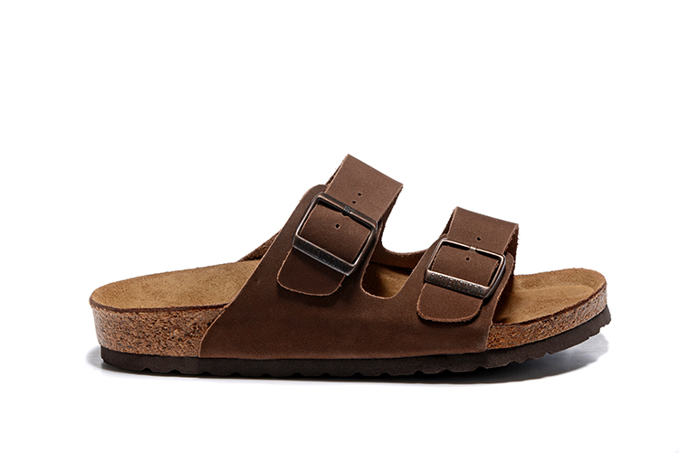 Birkenstock Arizona Brown Two Buckle Nubuck Leather Sandals