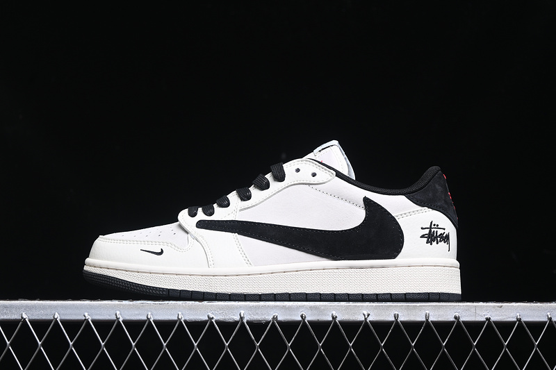 Travis Scott Fragment Design Nike Air Jordan 1 Retro Low OG SP Black White Sneakers