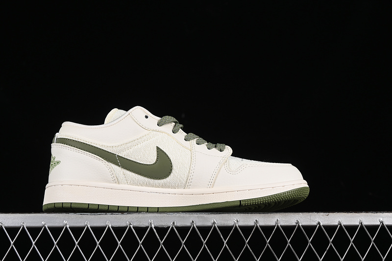 Nike Air Jordan 1 Low GUCCI Green Sole White Sneakers