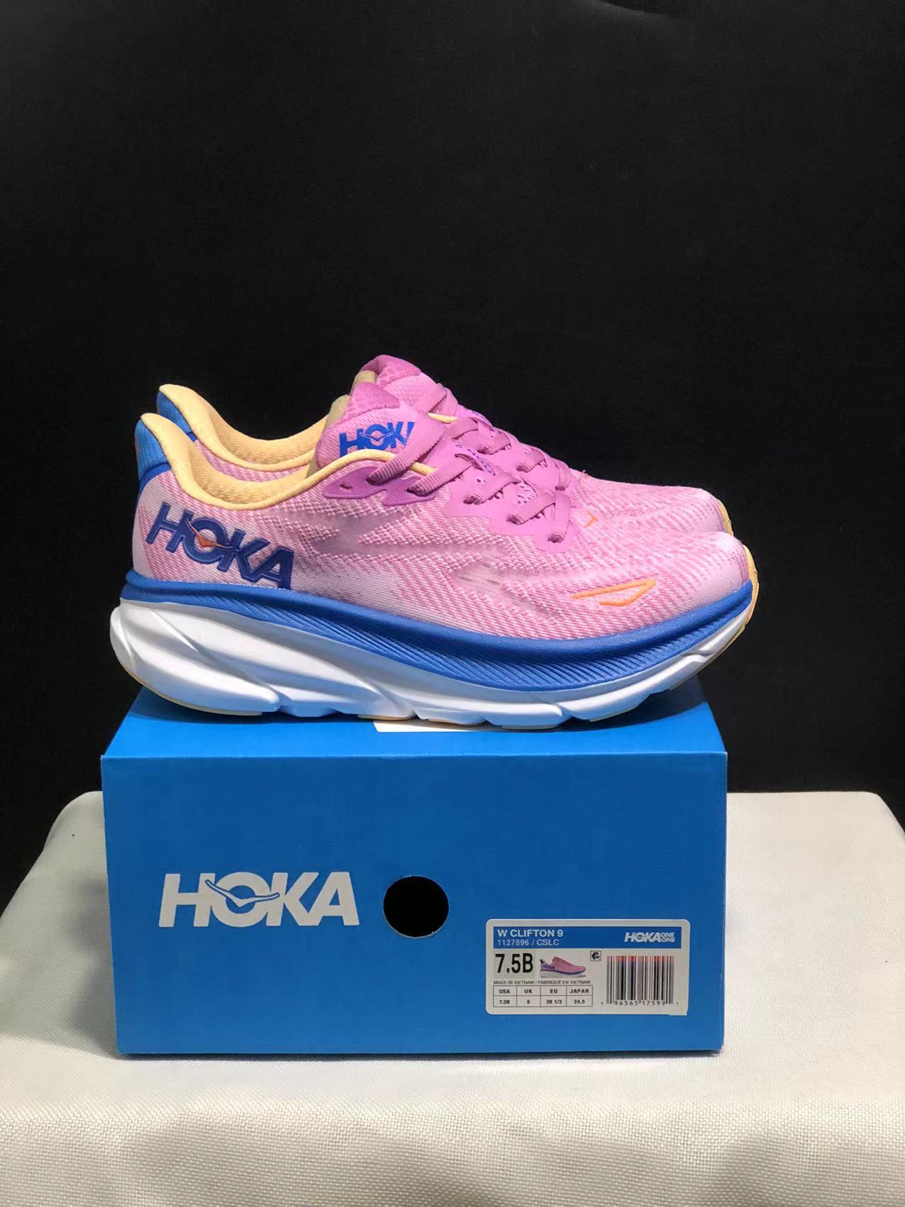 Hoka One One Clifton 9 Running Shoes Athletic Shoes Sneakers Pink