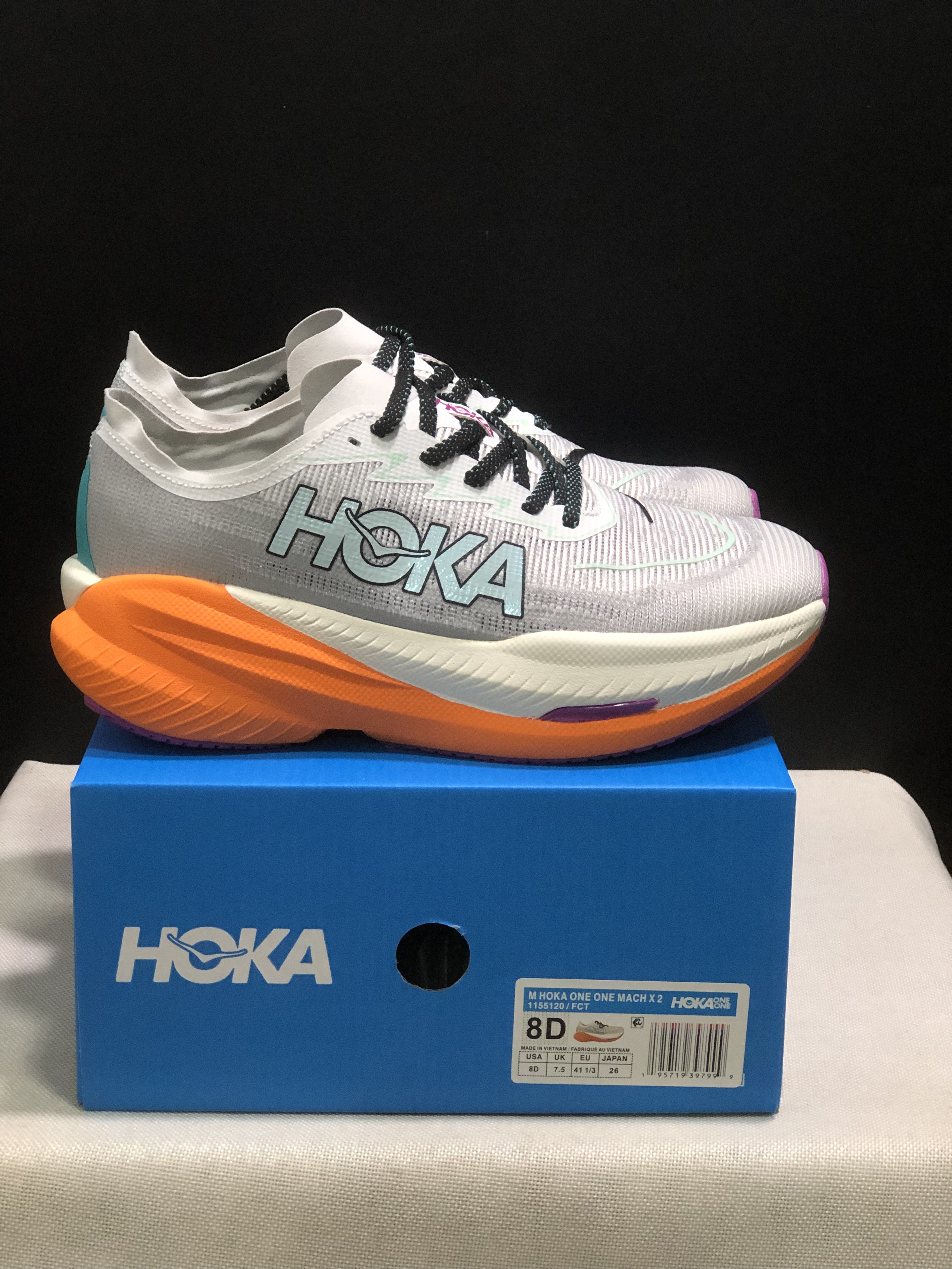 Hoka One One Mach X 2 Anti-slip Low-top Running Shoes Grey/Orange