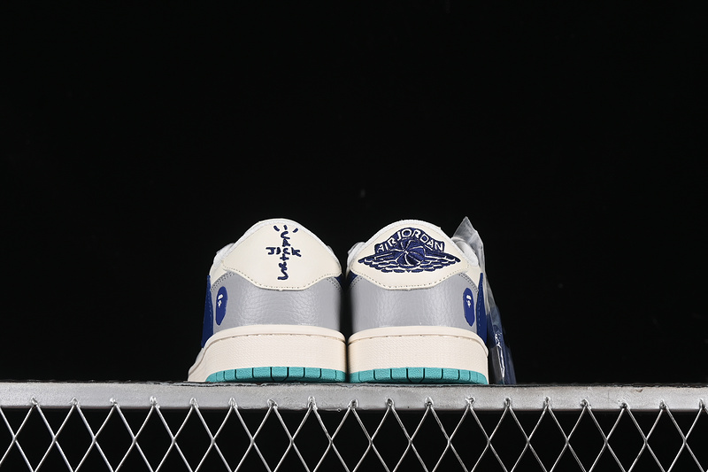 Nike Air Jordan 1 Low OG SP Travis Scott Fragment Design Grey White Blue Sneakers