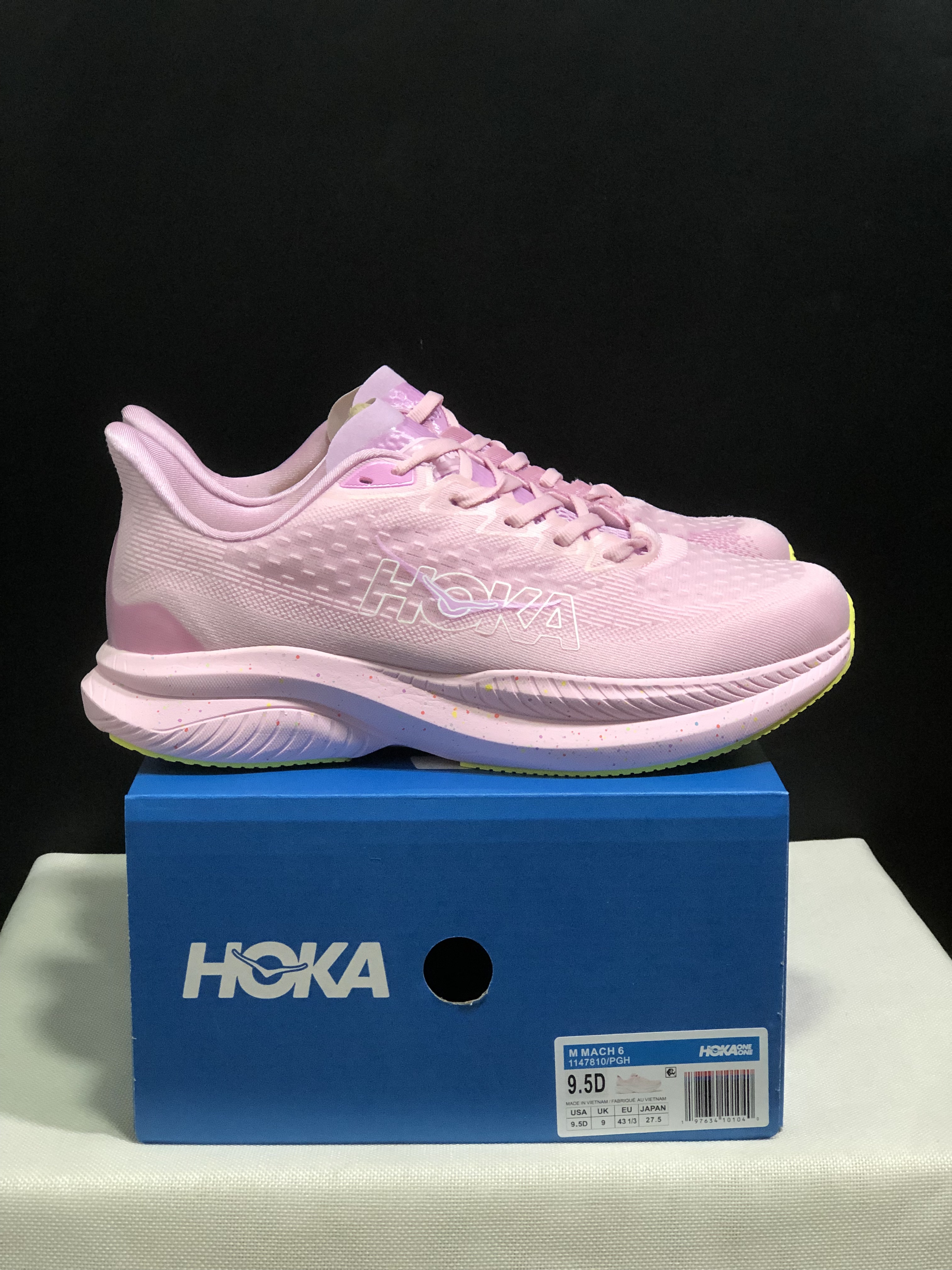 Hoka One One Mach 6 Wear-resistant Breathable Low-top Running Shoes Sneakers Pink