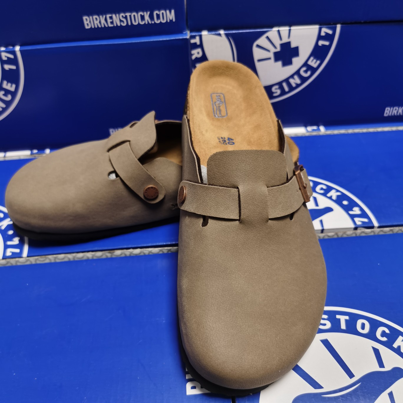 Birkenstock Khaki Scrub Leather Clog Shoes