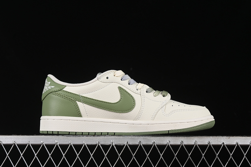 Nike Air Jordan 1 Low OG SP Off-White Travis Scott Fragment Design White Green Sneakers