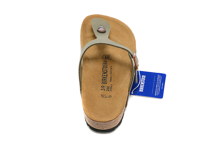 Birkenstock Grayish Green Scrub Casual Leather Flip Flops