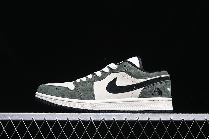 Nike Air Jordan 1 Low Black White Green Sneakers