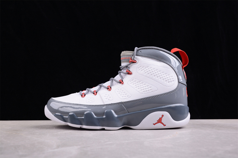 Nike Air Jordan 9 Retro Fire Red White Cool Grey Sneakers