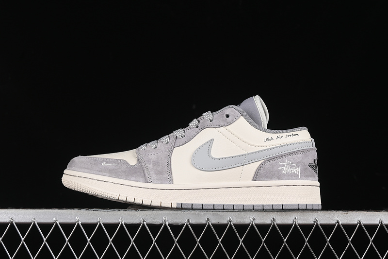 Nike Air Jordan 1 Low Grey White Sneakers