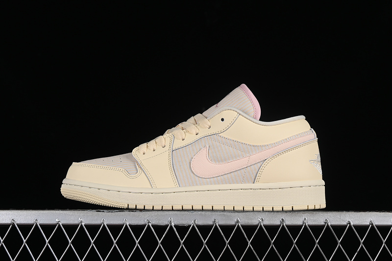 Nike Air Jordan1 Low Creamy White Pink Sneakers