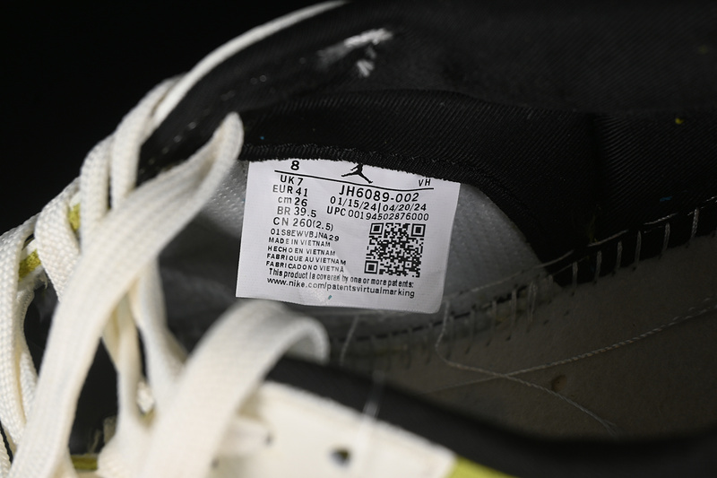 Nike Air Jordan 1 Low Travis Scott Fragment Design Black White Green Sneakers