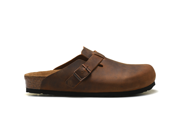 Birkenstock Brown Matte Leather Clog Shoes