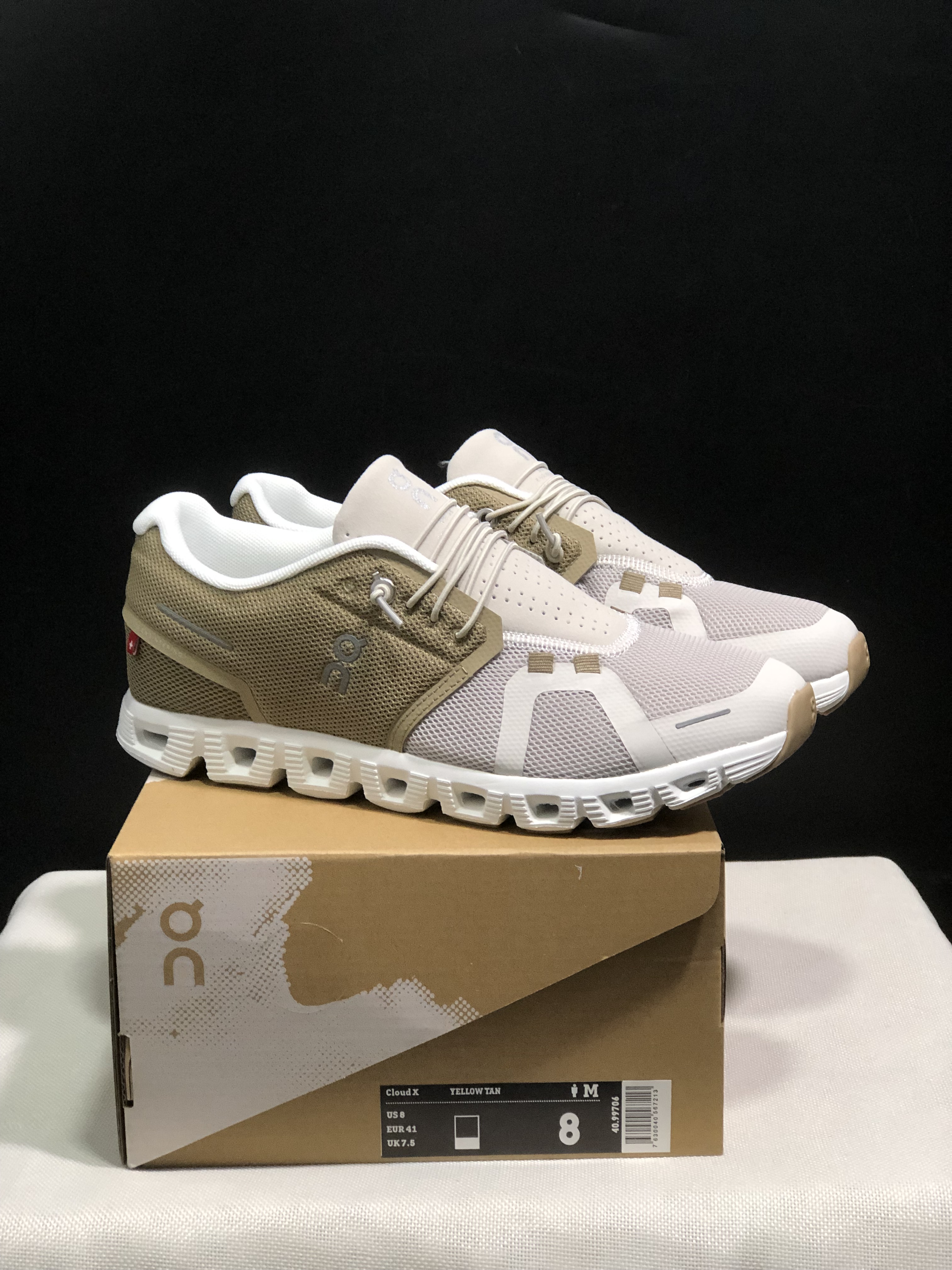 On Running Cloud 5 Lightweight Running Shoes Yellow Tan