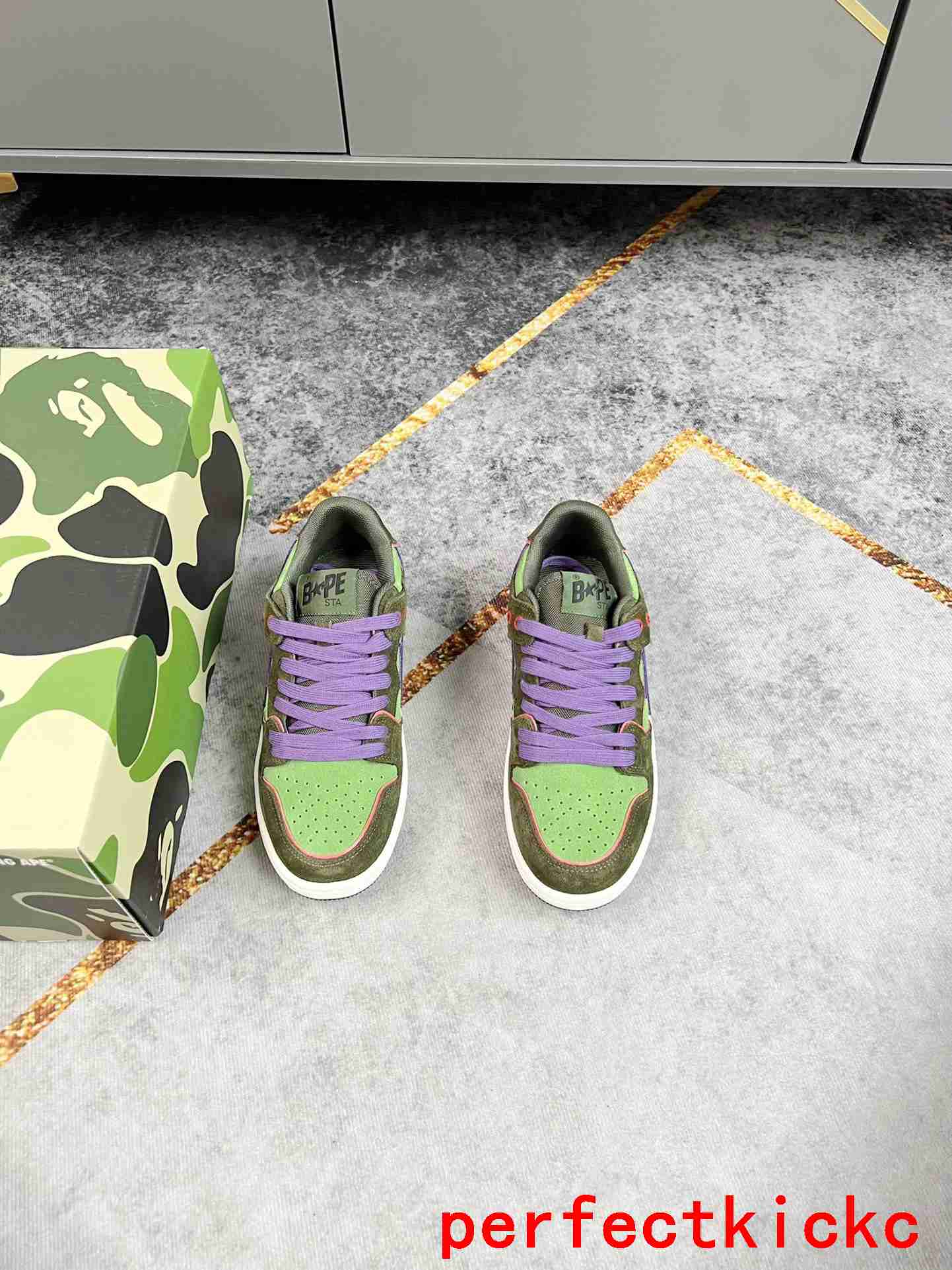 A Bathing Ape Bape Sta Low Army Green Purple