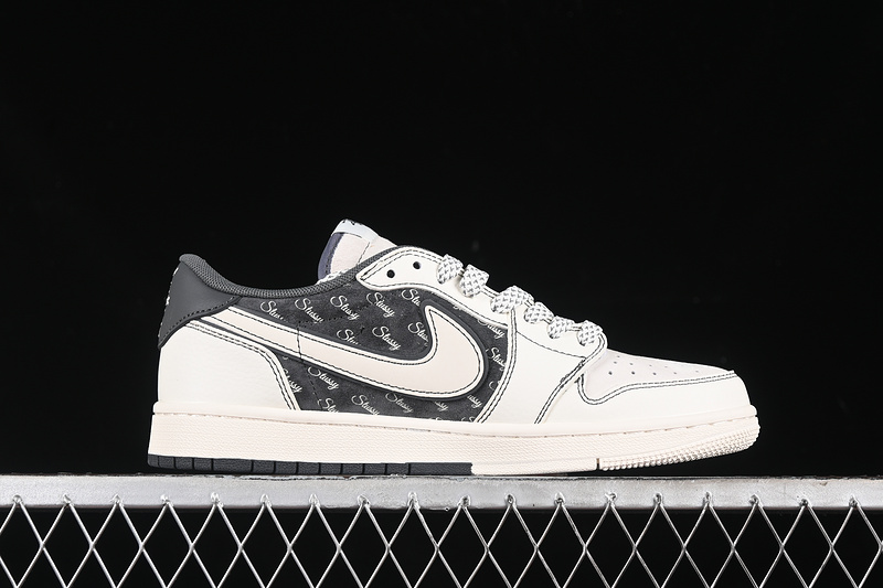 Travis Scott Fragment Design Nike Air Jordan 1 Low OG SP Wolf Grey White Sneakers