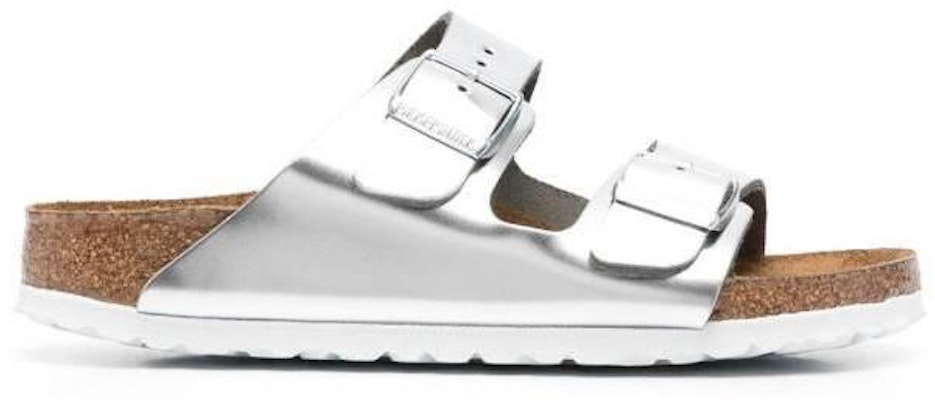 Birkenstock 1005961 Metallic Silver Flat Sandals