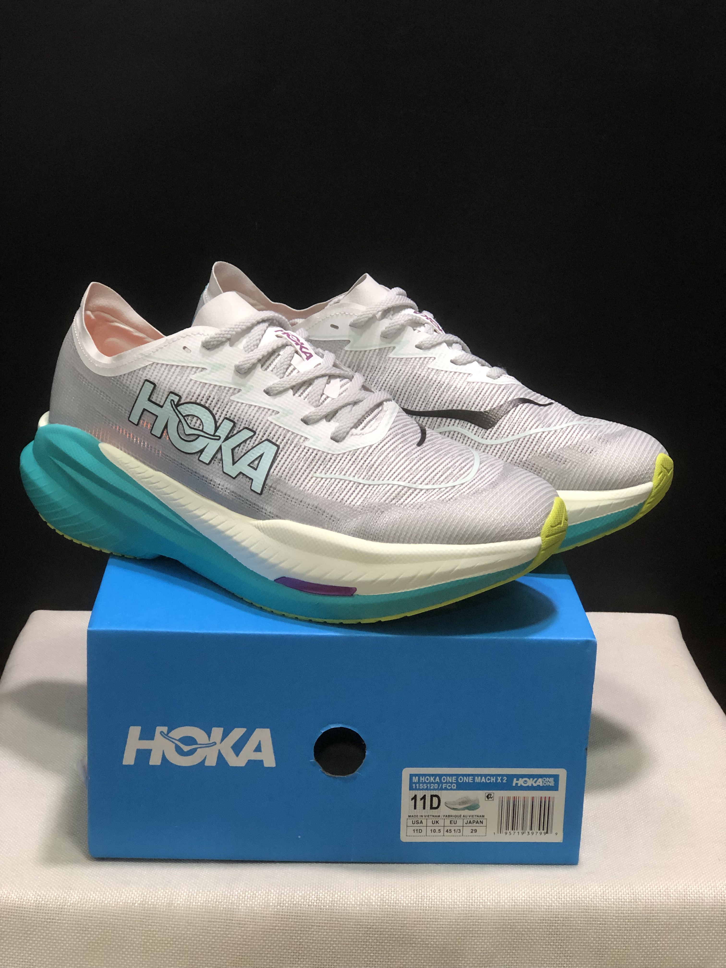 Hoka One One Mach X 2 Low-top Running Shoes Sneakers White/Teal