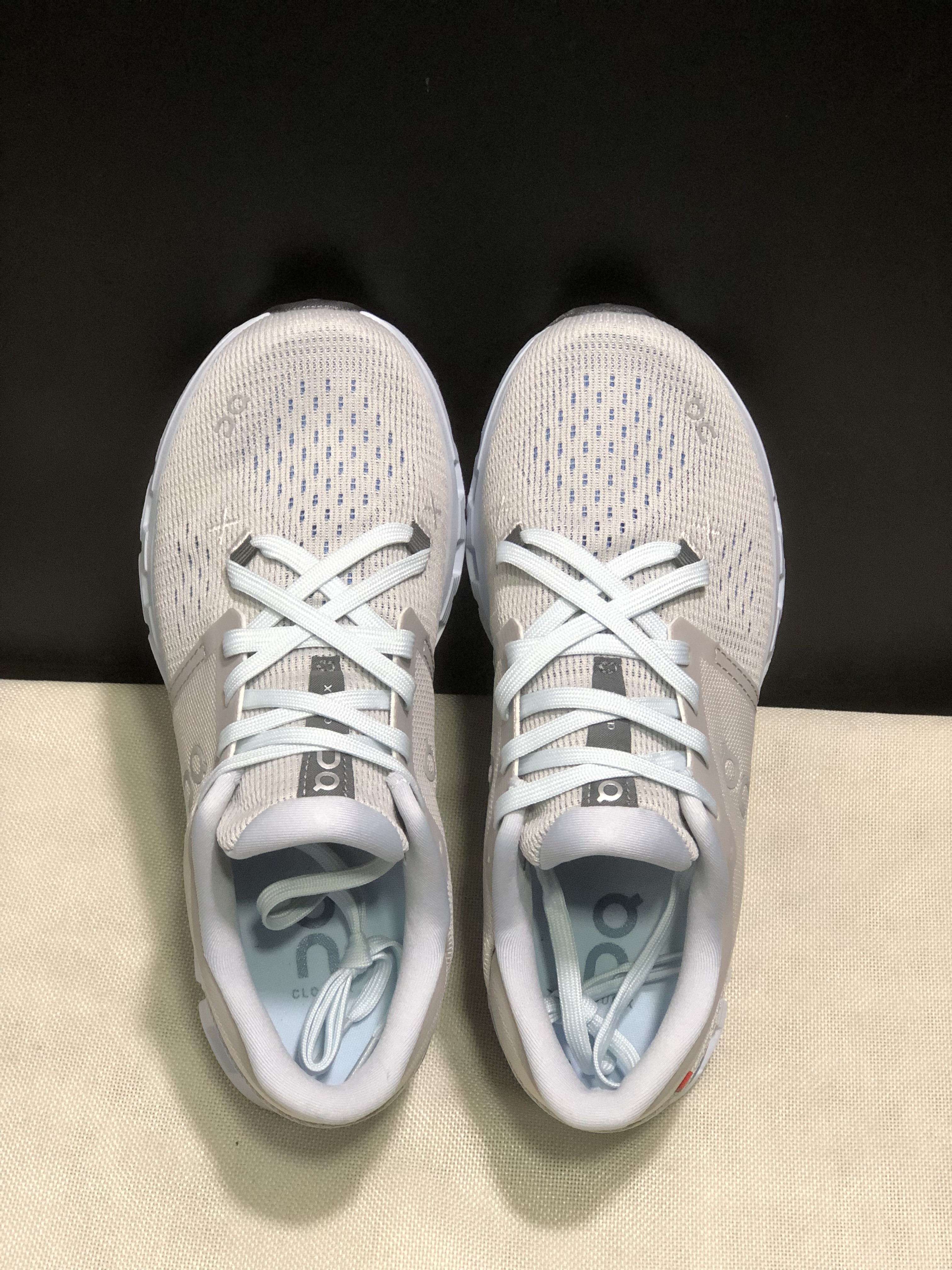 On Running Cloud X4 Comfortable Running Shoes Light Khaki/Milk Blue