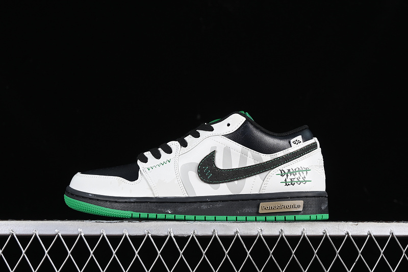 Nike Air Jordan 1 Low Lucky Green Black White Sneakers