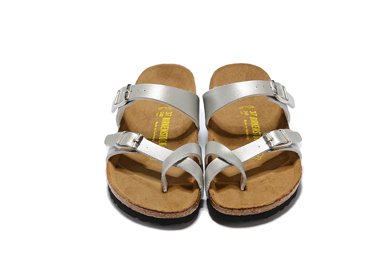 Birkenstock Mayari Silver Toe Loop Leather Sandals