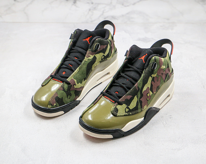 Nike Air Jordan Dub Zero Olive Camo Green White Sneakers