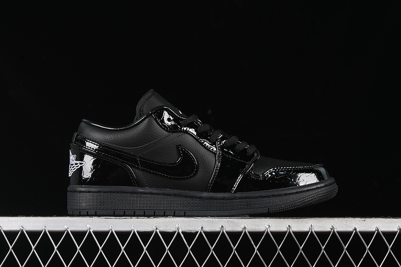 Nike Air Jordan 1 Low Metallic Silver Pure Black Sneakers