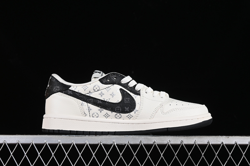 Nike Air Jordan 1 Low Travis Scott Fragment Design LV Black White Sneakers