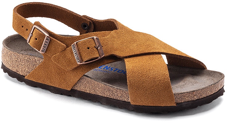 Birkenstock Tulum Suede Leather Ankle Strap 1019621 Brown Narrow Sandals