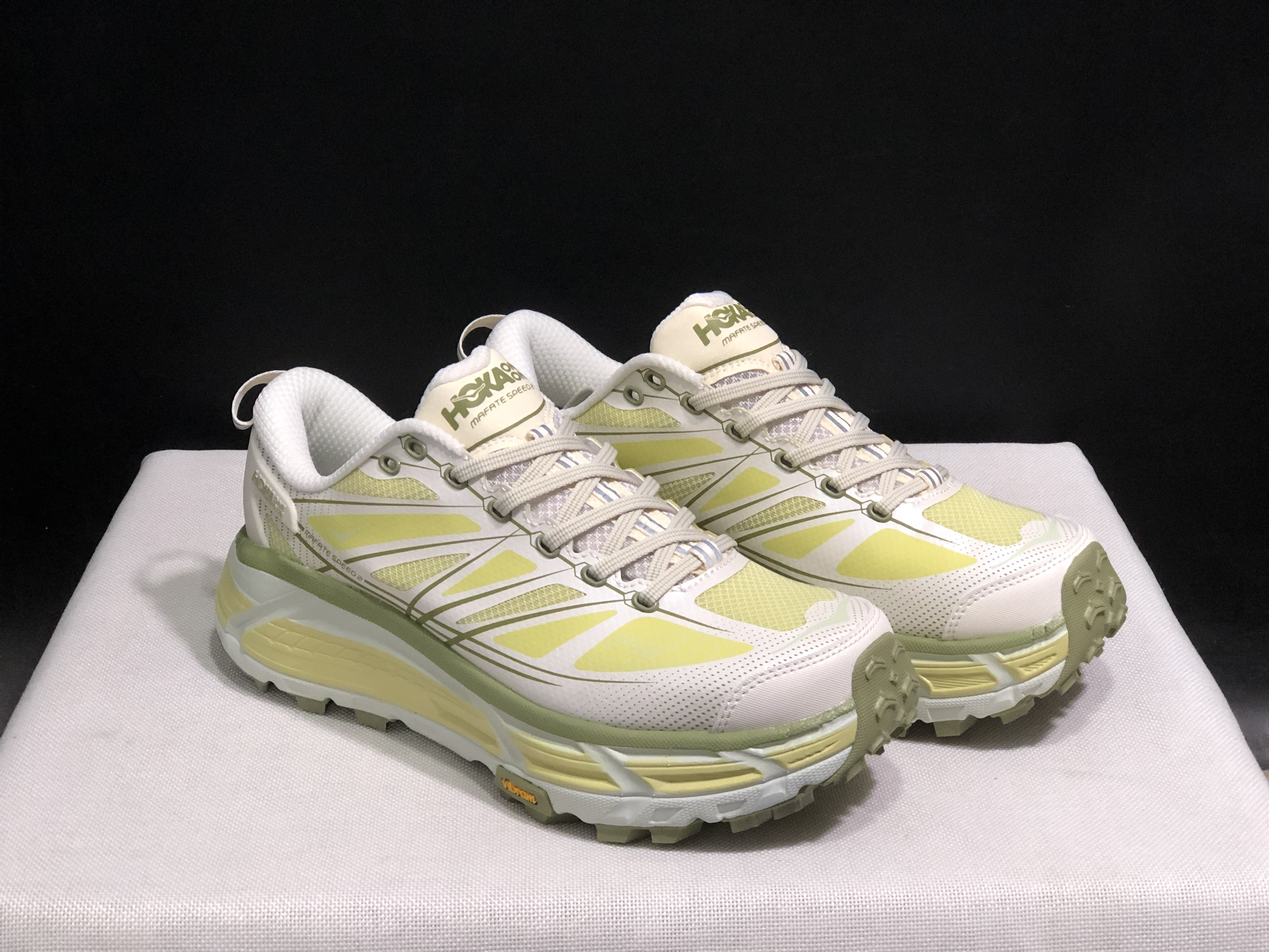 Hoka One One Mafate Speed 2 Mountain Anti-slip Running Shoes Sneakers Light Yellow