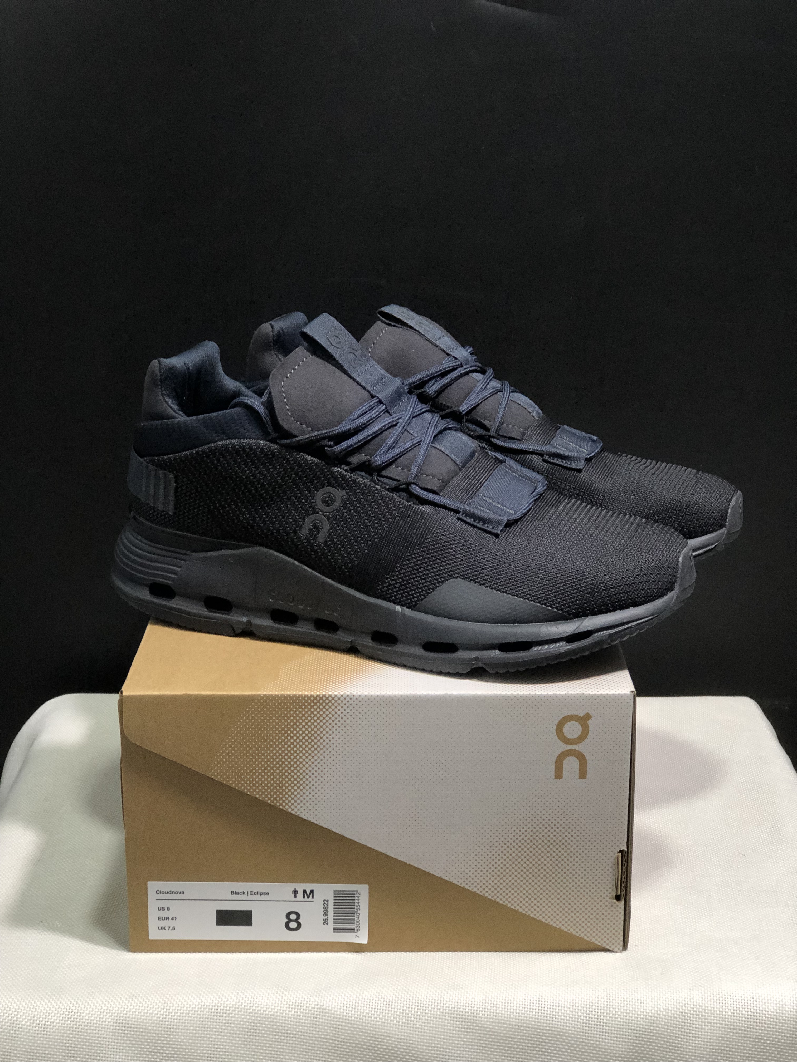 On Running Cloudnova Lightweight Sports Casual Shoes Black/Eclipse