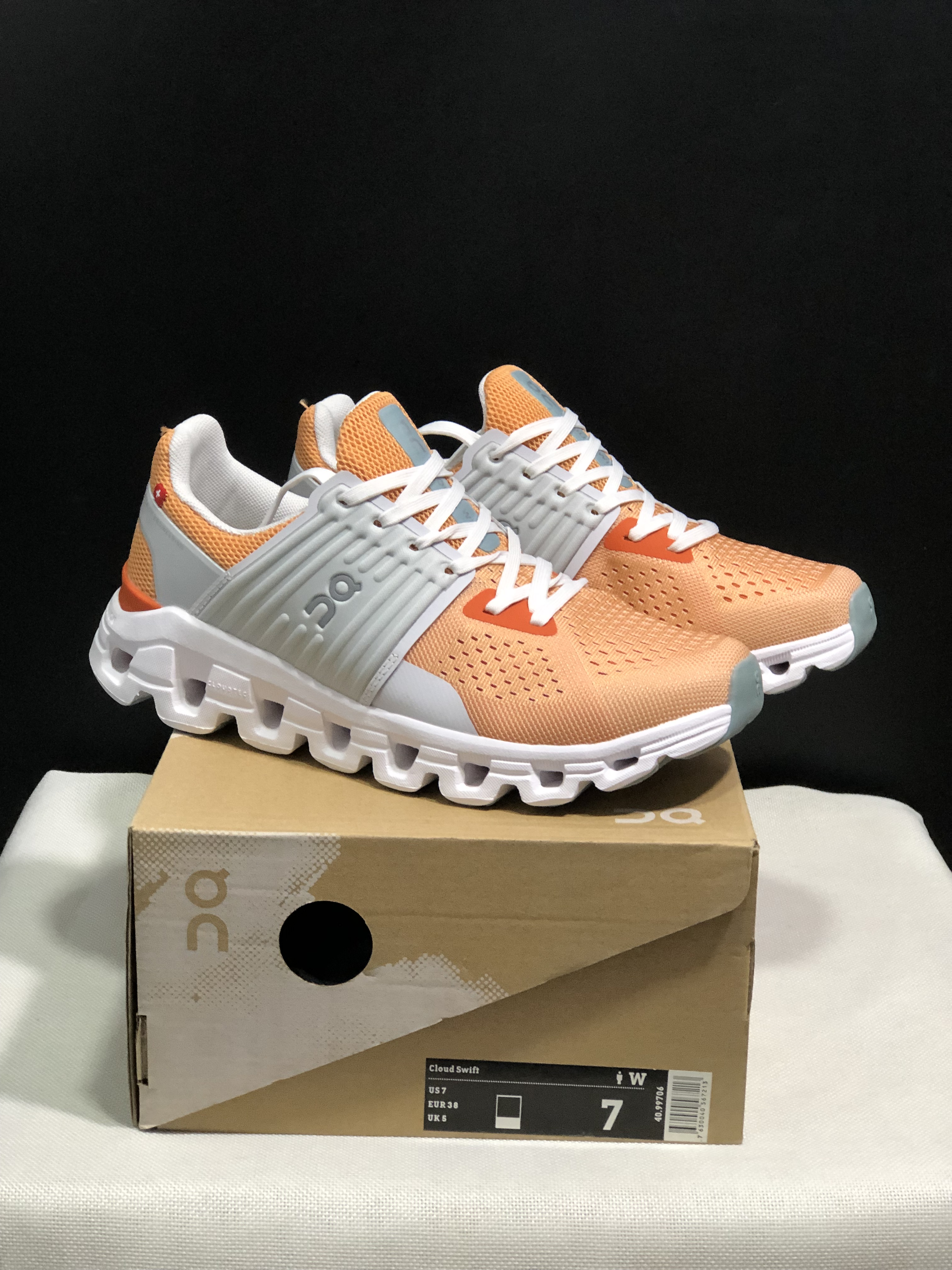 On Running Cloudswift Cushioning Running Shoes Light Grey/Orange