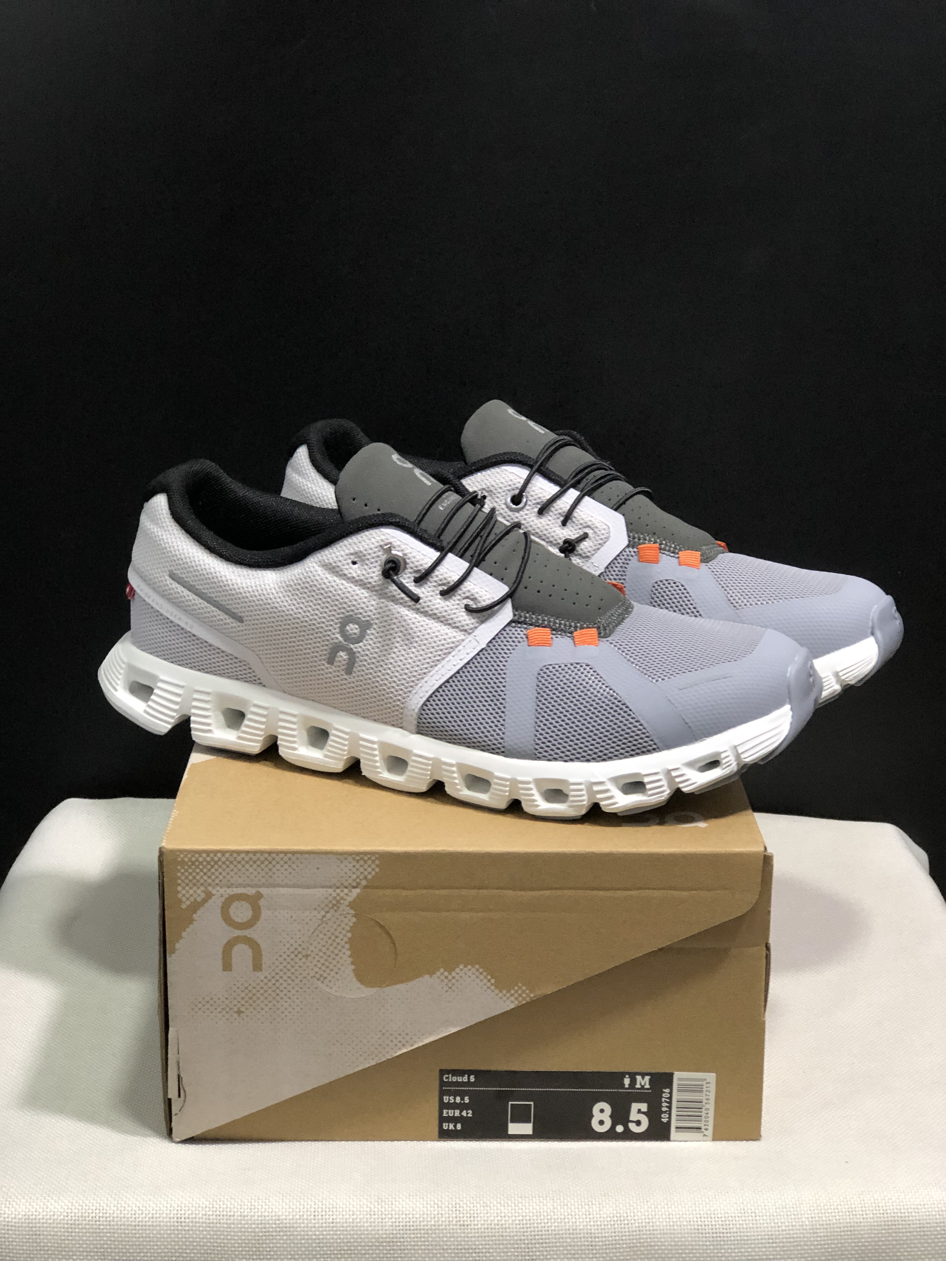 On Running Cloud 5 Lightweight Running Shoes Ivory White/Wolf Grey