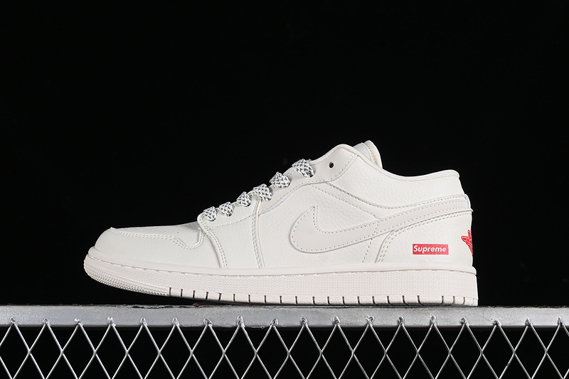 Nike Air Jordan 1 Low Supreme White Sneakers