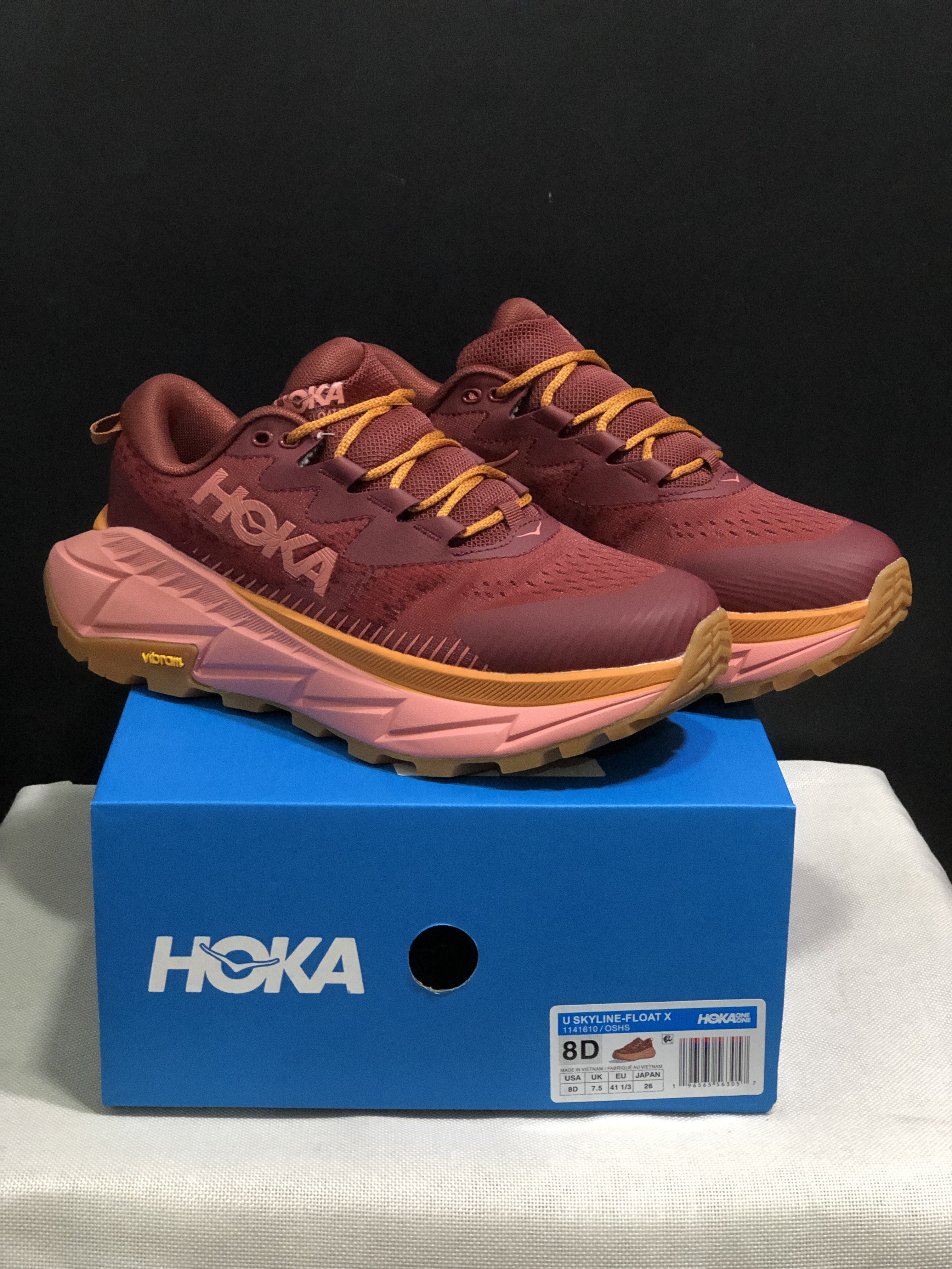 Hoka One One Skyline Float X Outdoor Running Shoes Sneakers Red