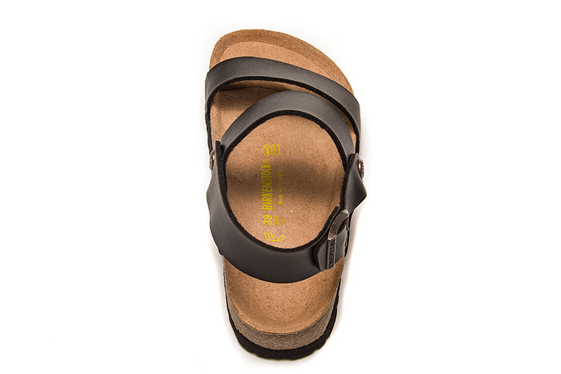 Birkenstock Black Casual Matte Leather Strappy Sandals