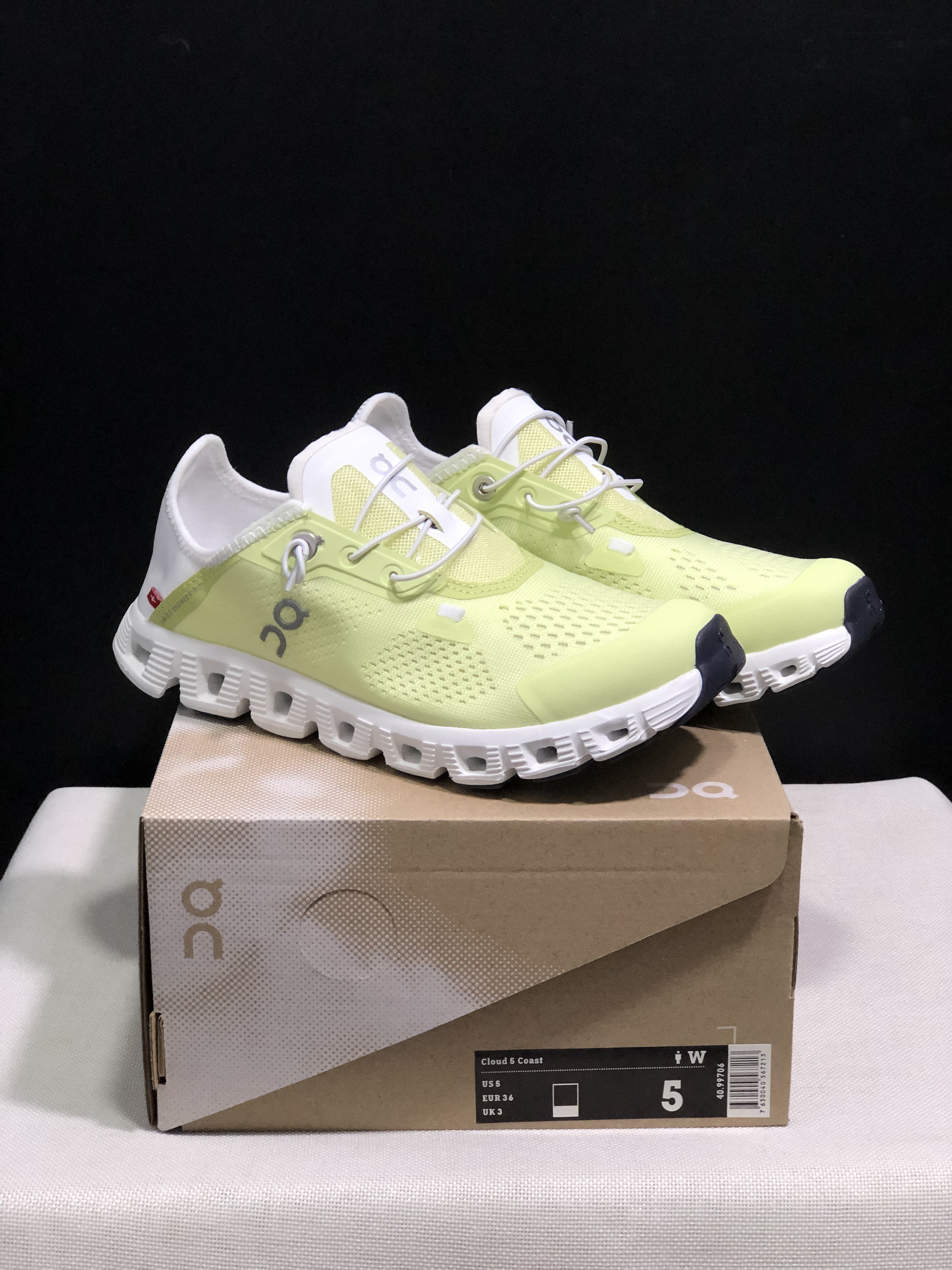 On Running Cloud 5 Coast Convenient And Breathable Running Shoes Light Yellow/White