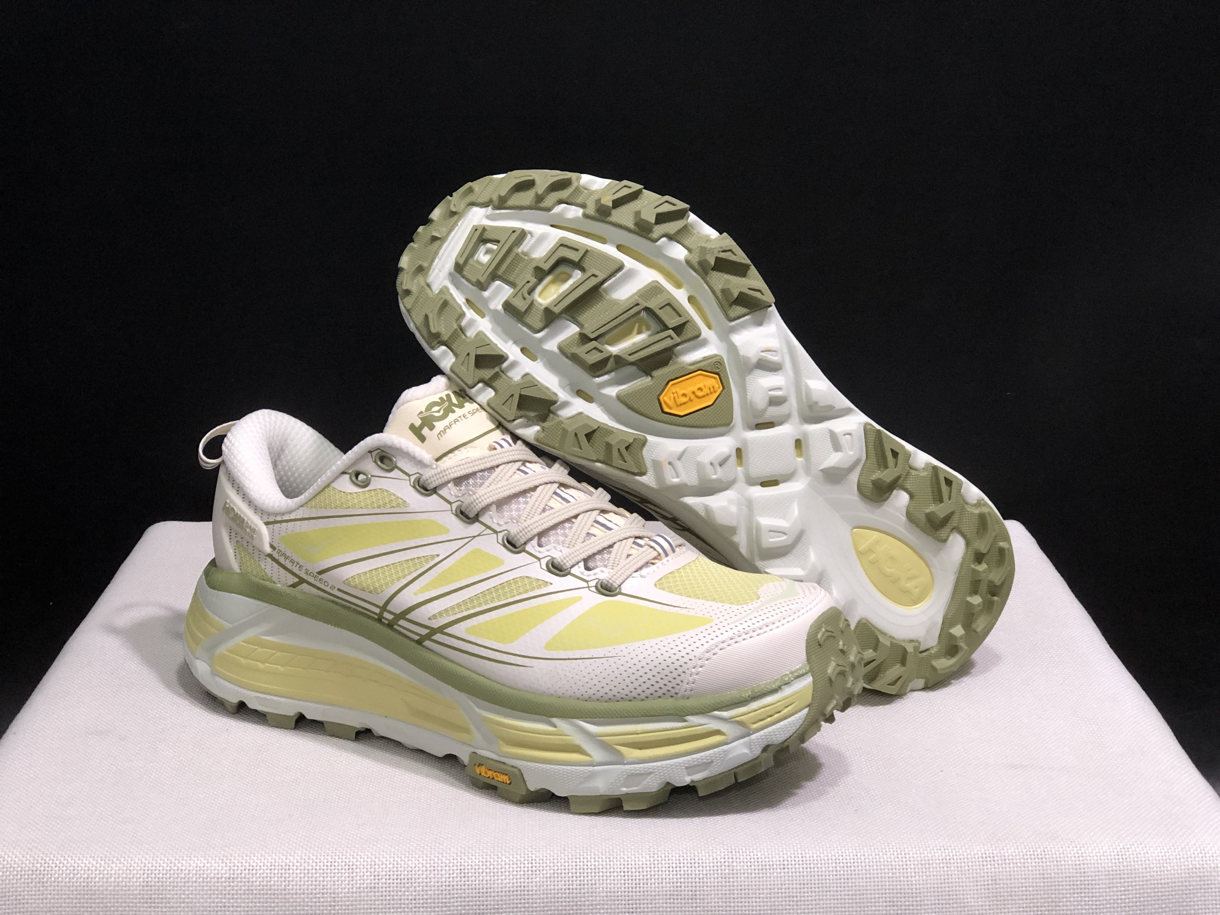 Hoka One One Mafate Speed 2 Mountain Anti-slip Running Shoes Sneakers Light Yellow