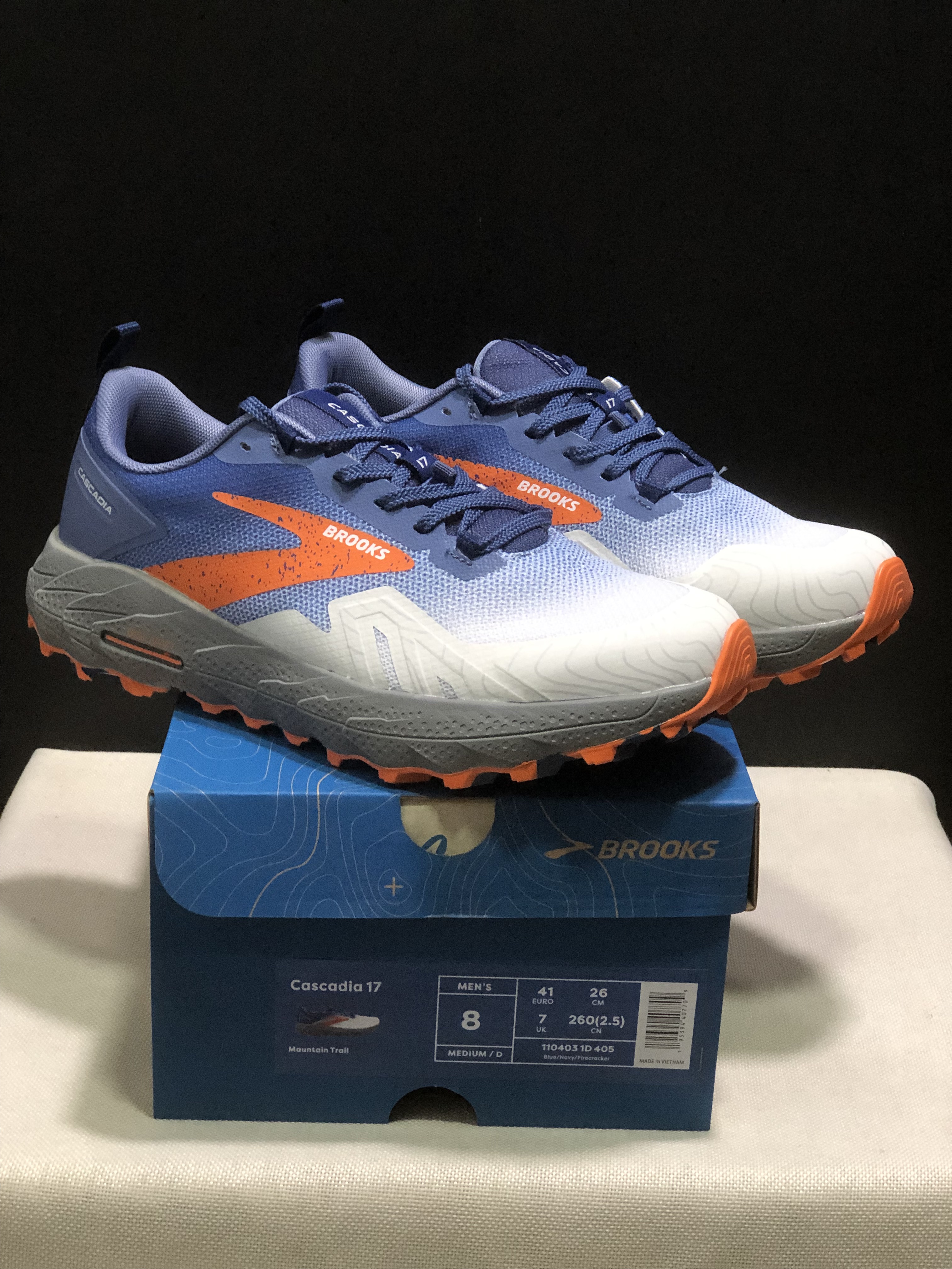 Brooks Cascadia 17 Trail Running Shoes Blue/Navy/Firecracker