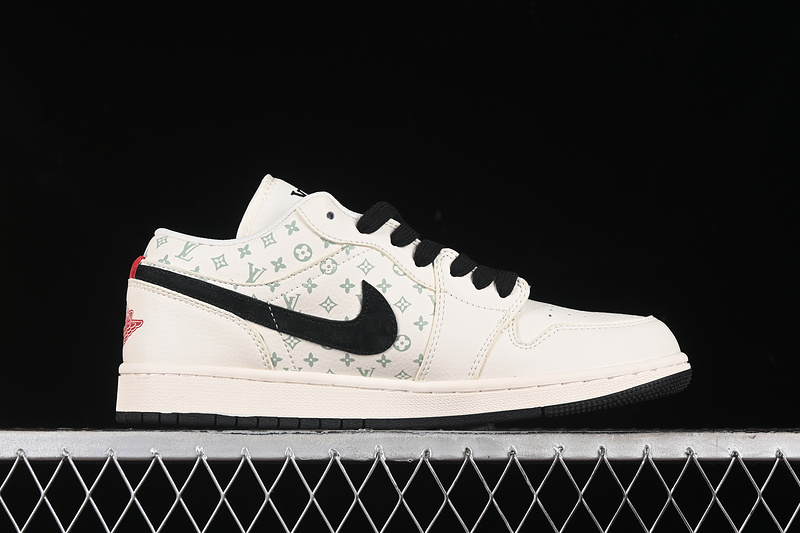 Nike Air Jordan 1 Louis Vuitton Black White Sneakers