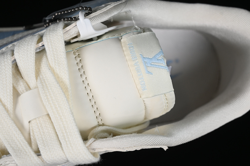 Nike Air Jordan 1 Low Travis Scott Fragment Design Louis Vuitton White Blue Sneakers