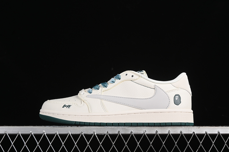 Nike Air Jordan 1 Low BAPE Travis Scott Fragment Design White Green Sneakers