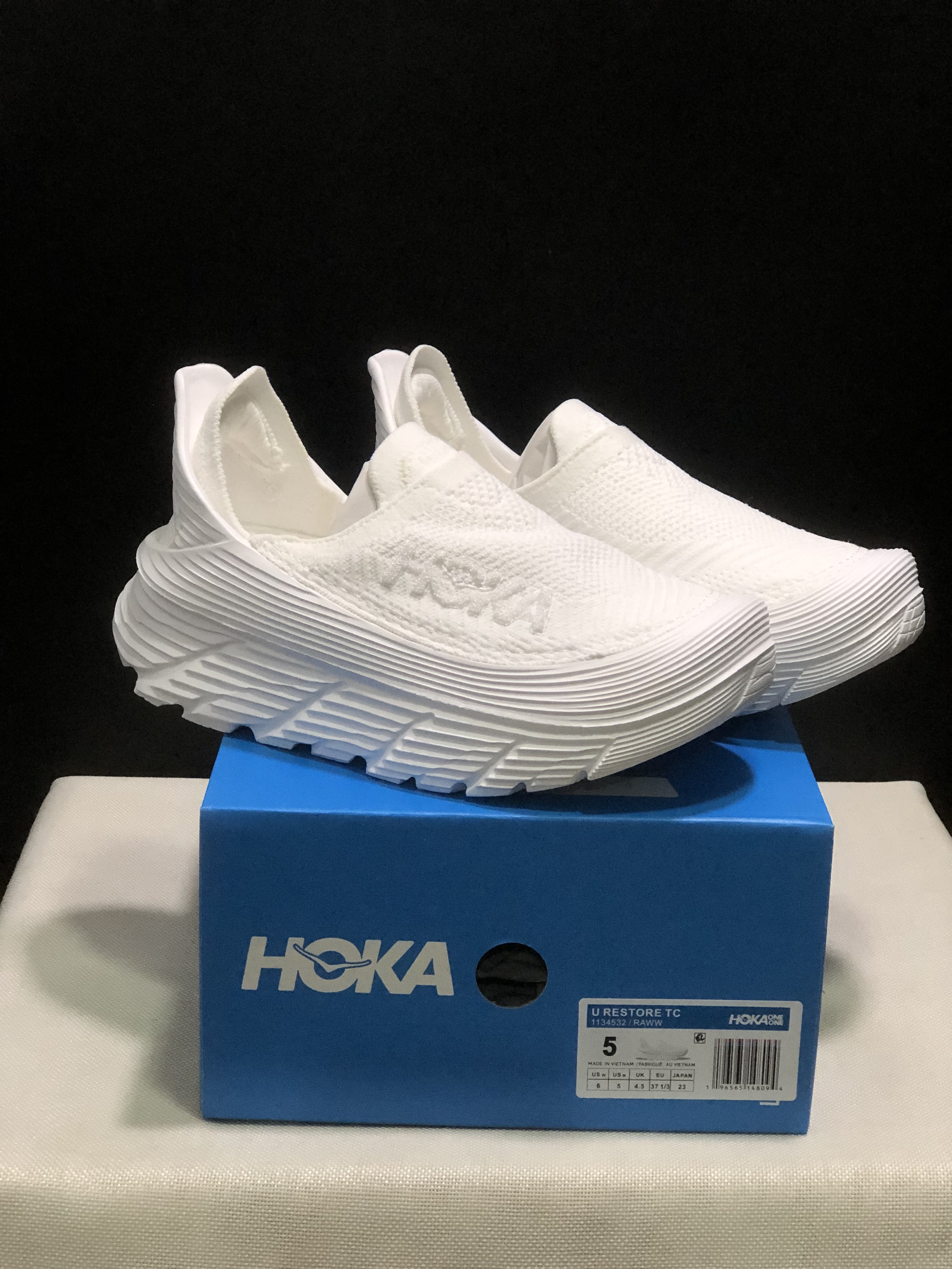 Hoka One One Restore TC Elastic Comfortable Low-top Running Shoes Sneakers White