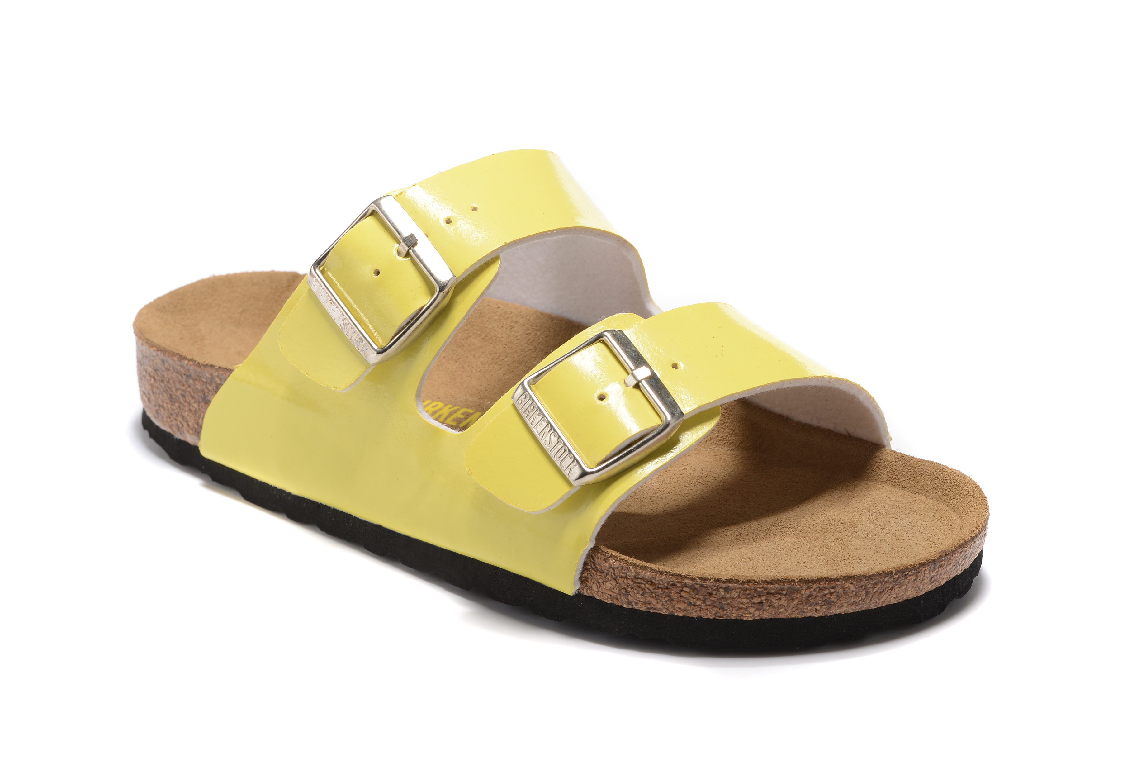 Birkenstock Arizona Yellow Two Buckle Bright Surface Leather Sandals