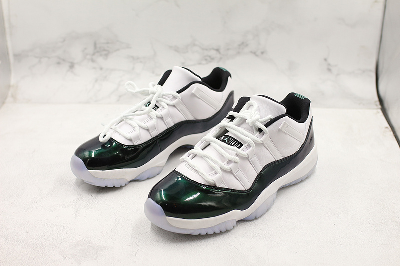 Nike Air Jordan 11 Retro Low Emerald Easter 2018 Black White Sneakers