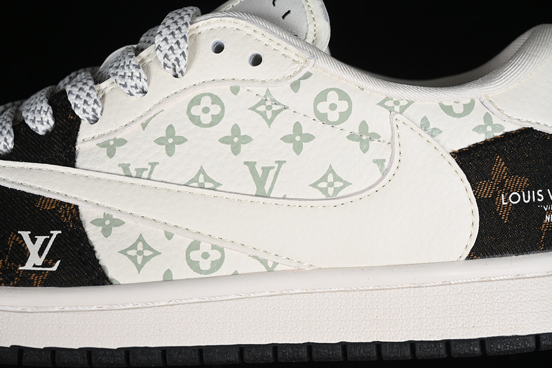 Nike Air Jordan 1 Low OG SP Travis Scott Fragment Design LV Black White Grey Gold Sneakers