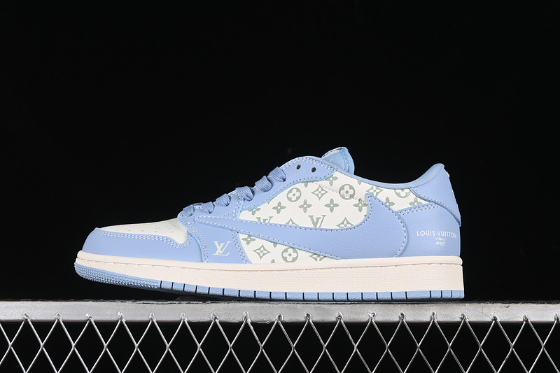 Nike Air Jordan 1 Low LV Travis Scott Fragment Design OG SP White Sky Blue Sneakers